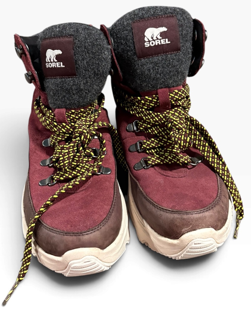 Sorel Kinetic Breakthru Conquest Waterproof Boots Cinder/Bloodstone Color Sz 9